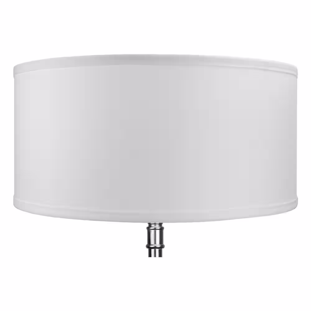 FenchelShades.com 17 in. Top Diameter x 17 in. Bottom Diameter x 8 in. H Linen White Drum Lamp Shade