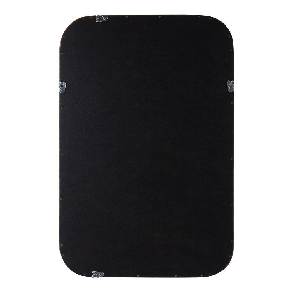 Kate and Laurel Hutton 30 in. x 20 in. Modern Rectangle Walnut Brown Framed Decorative Wall Mirror