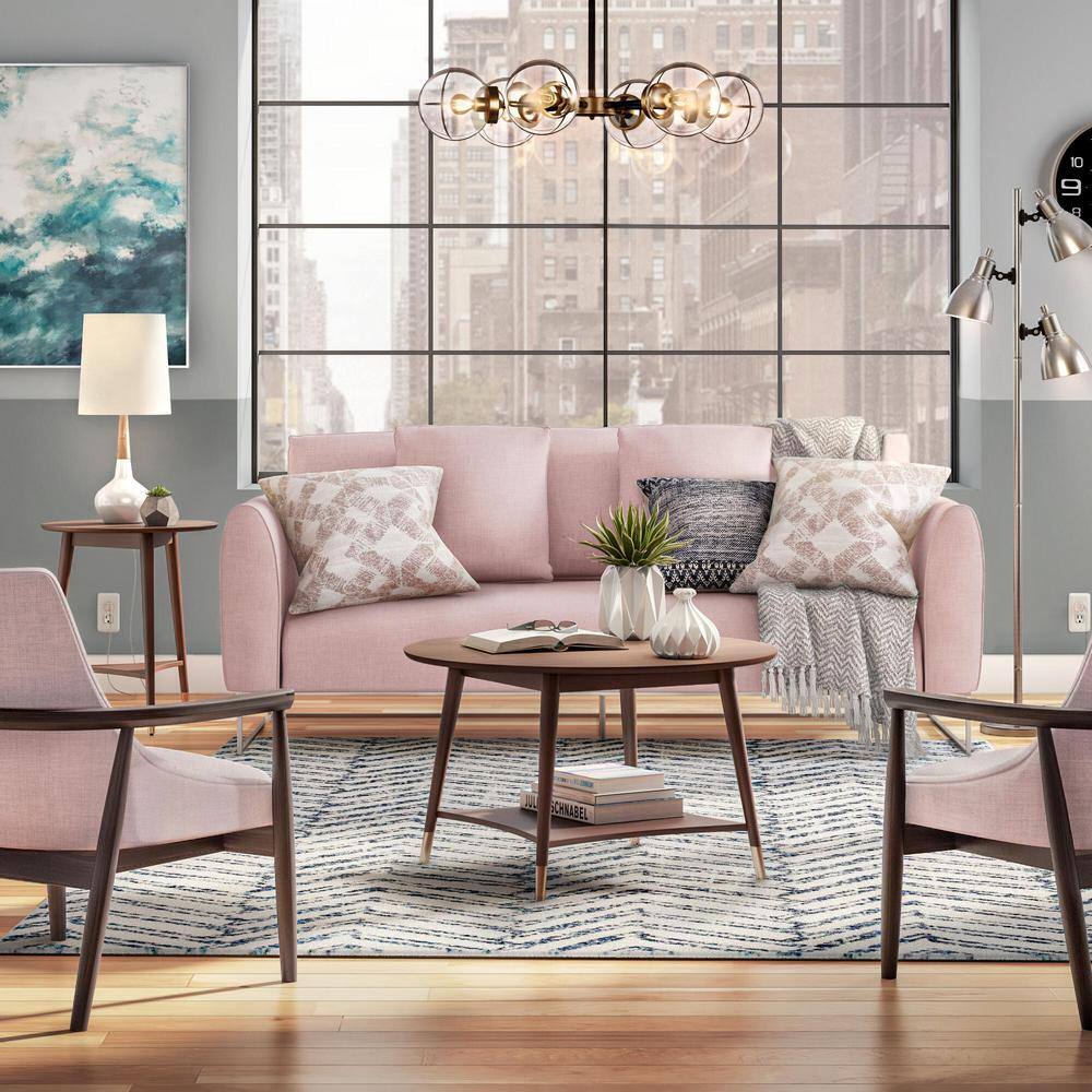 LR Home Weathered Blue / Ivory 20 in. x 20 in. Textured Throw Pillow