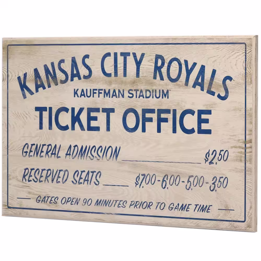 Open Road Brands Kansas City Royals Vintage Ticket Office Wood Wall Decor