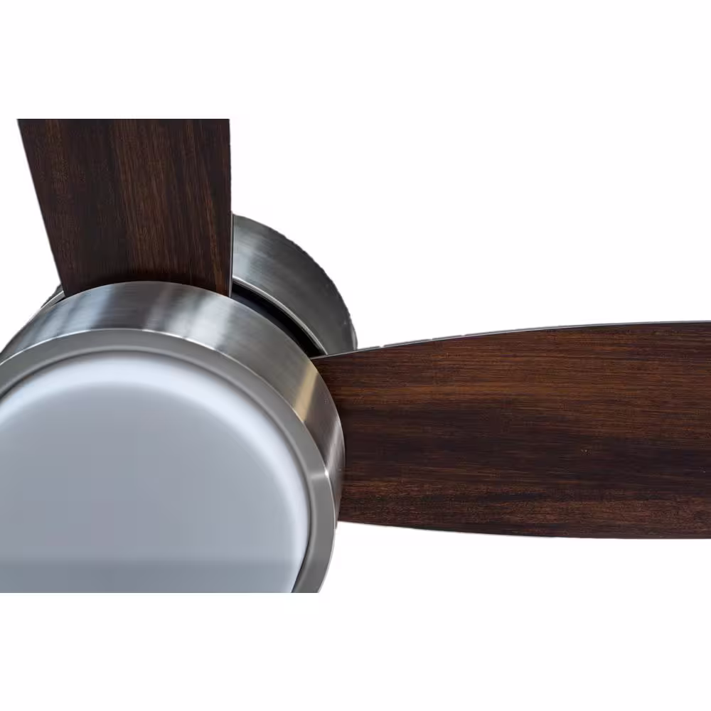 BLUE MOUNTAIN FANS Prism 42 in. Brushed Nickel LED Ceiling Fan with Light Kit and Remote Control