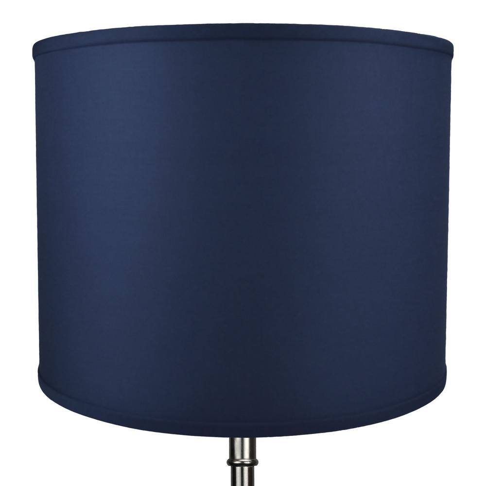 FenchelShades.com Fenchel Shades 18 in. Top Diameter x 18 in. Bottom Diameter x 14 in. Height, Drum Lamp Shade - Linen Navy Blue