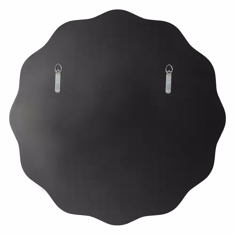 Kate and Laurel Viona 26.00 in. H x 26.00 in. W Scalloped MDF Framed Gold Mirror