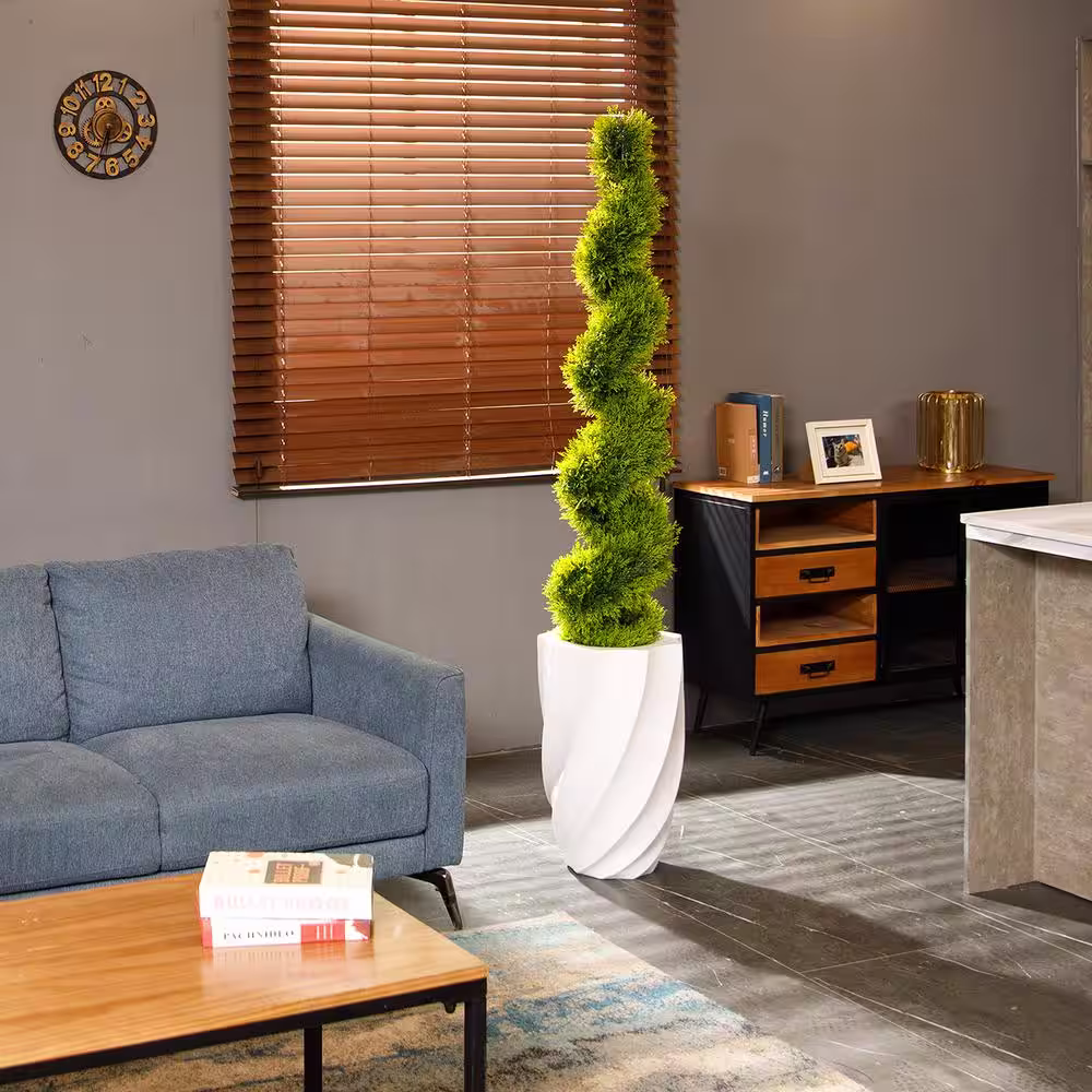 VINTAGE HOME 83.5 in. Artificial Spiral Topiary in fiberstone planter