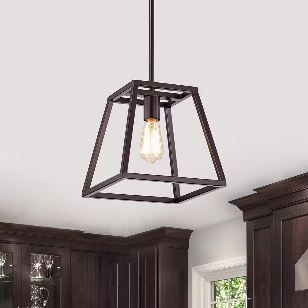 Jushua 1-Light Oil Rubbed Bronze Metal Kitchen Island Mini Pendant