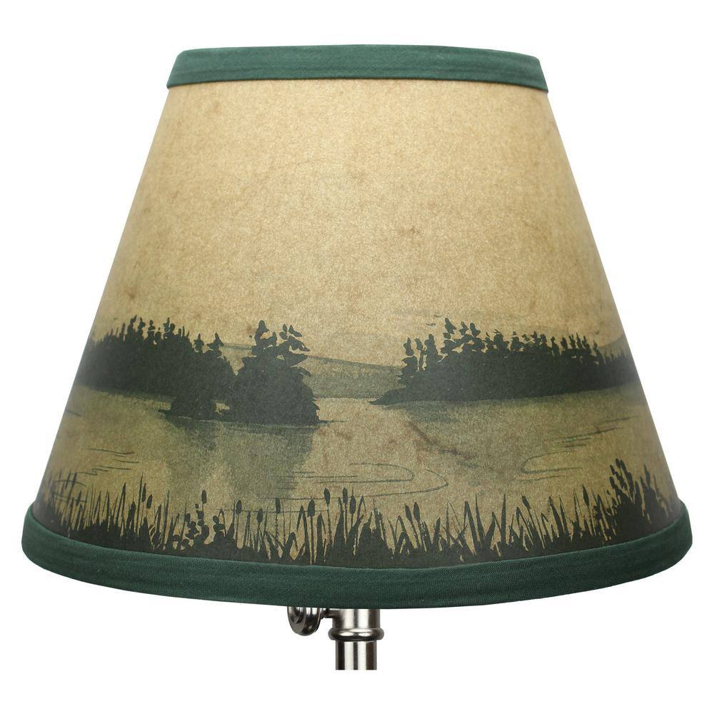 FenchelShades.com 5 in. Top Diameter x 9.5 in. Bottom Diameter x 7 in. Slant Lakescape Empire Lamp Shade
