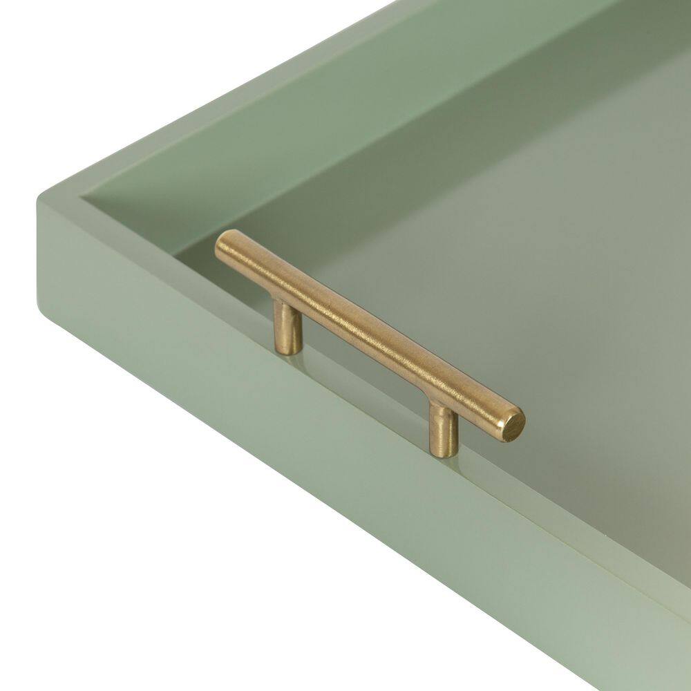 Kate and Laurel Lipton 16.50 in. W Rectangle Green MDF Decorative Tray