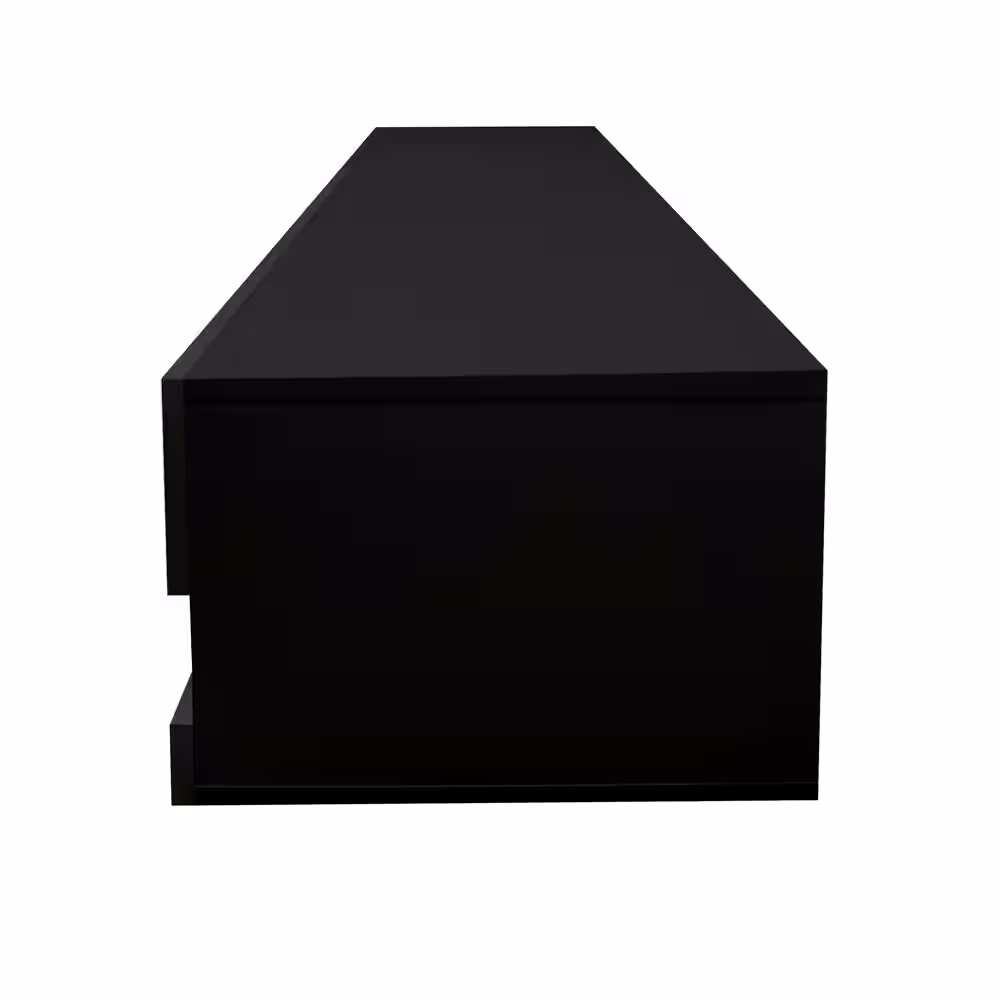 None 70.66 in. x 16.33 in. Black Wall Mounted Floating 80 in. TV Stand with 20-Color LEDs