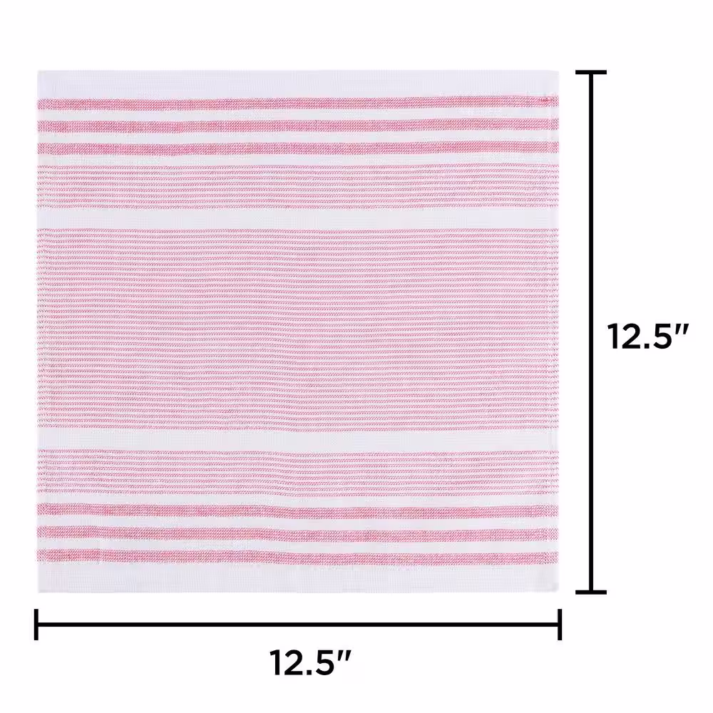 Lavish Home Multi-Color Farmhouse Stripe Weave Cotton Kitchen Dish Cloth Set (16-Pieces)