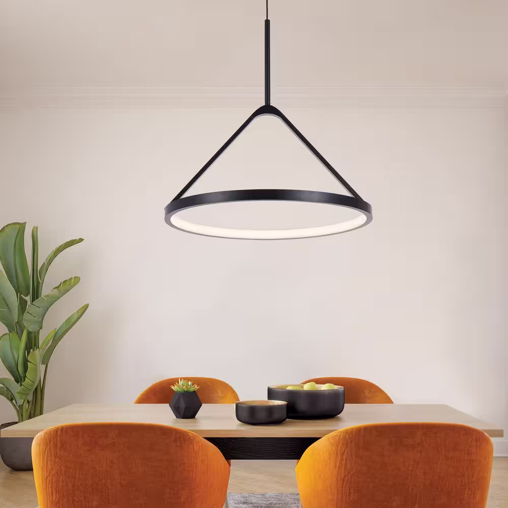 Alsy 35-Watt Integrated LED Black Modern Pendant