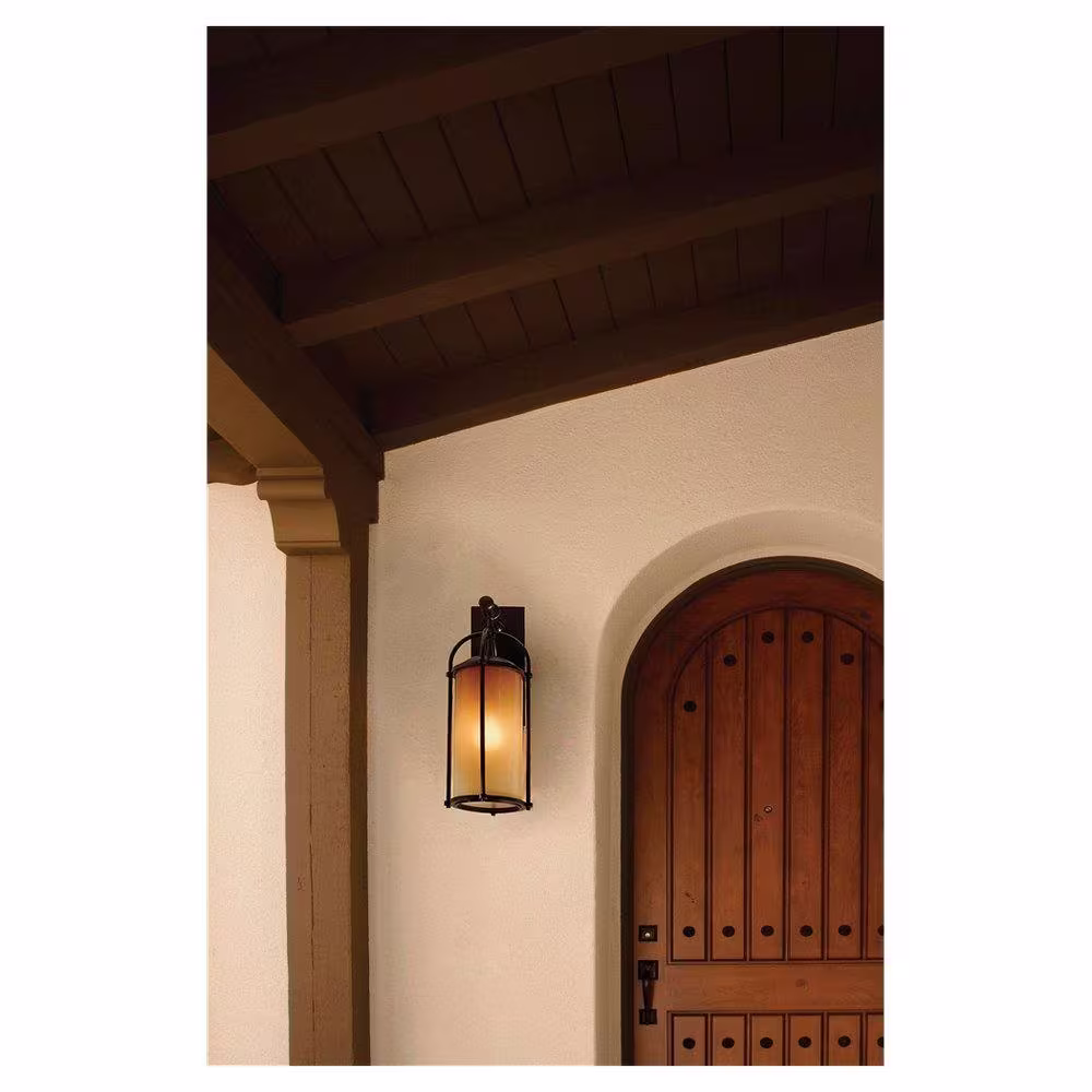 Generation Lighting Dakota 1-Light Espresso Outdoor 24.75 in. Wall Lantern Sconce