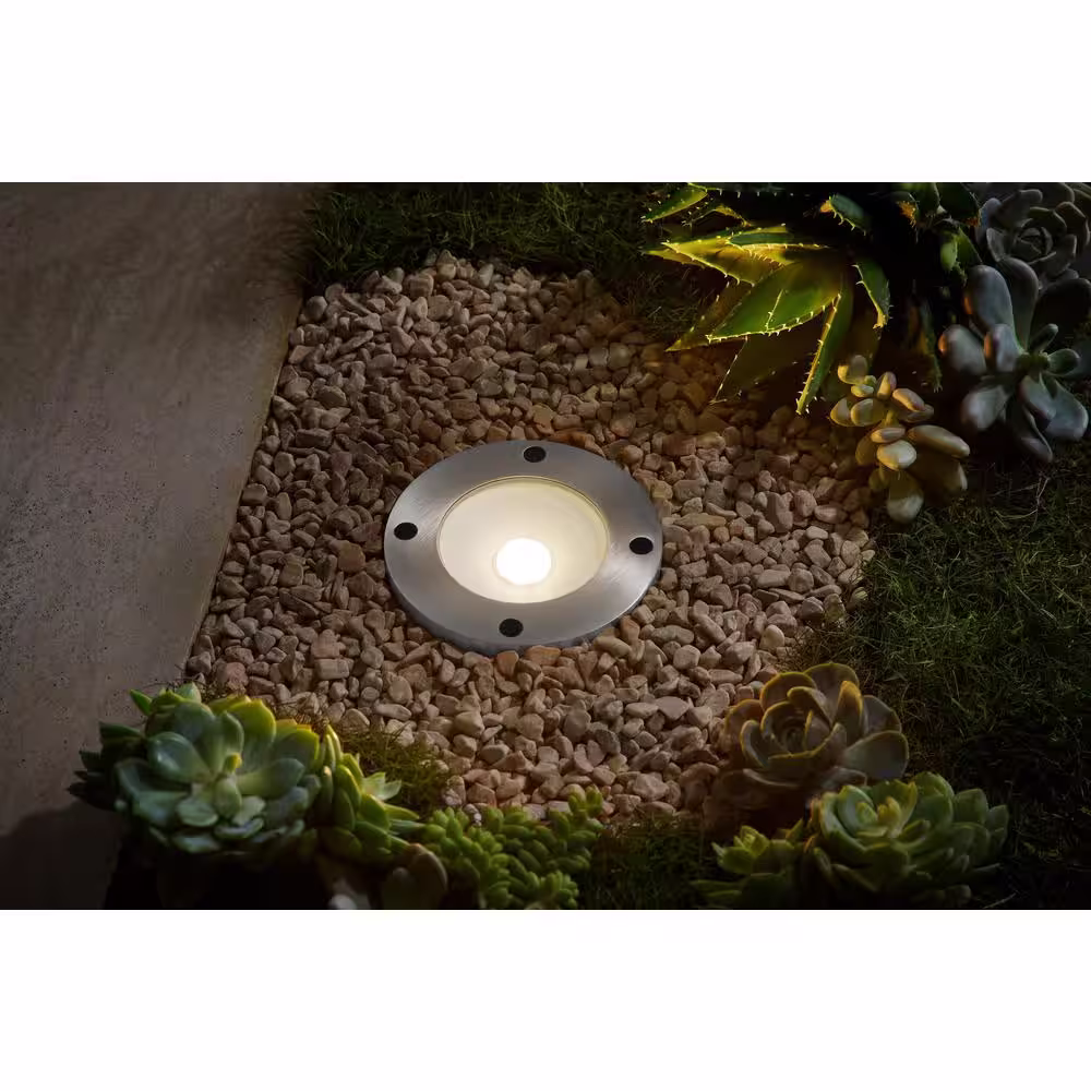 Home Decorators Collection Rodham 25-Watt Equivalent Low Voltage LED Outdoor Well Light with Aluminum Finish