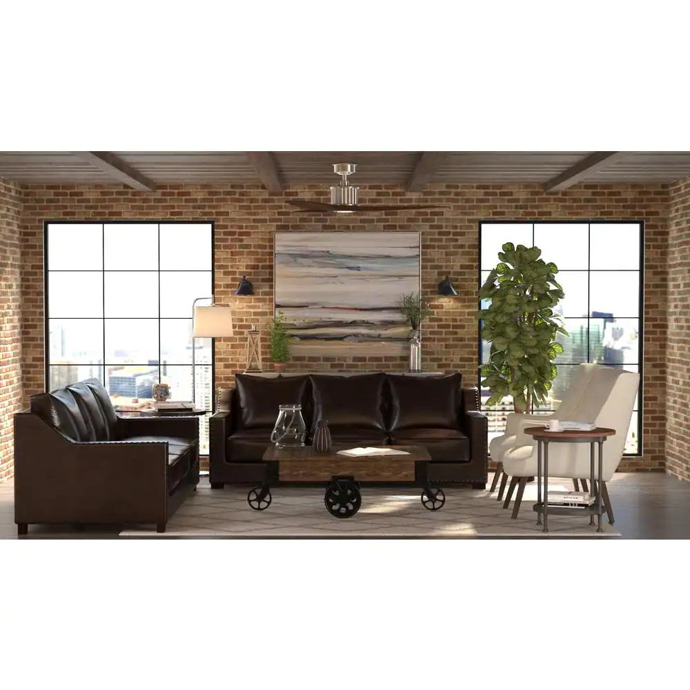 Home Decorators Collection Reagan 52 in. LED Indoor Brushed Nickel Ceiling Fan with Light Kit and Remote Control