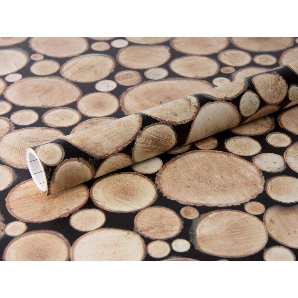 Fablon Brown Logs Adhesive Film (Set of 2)