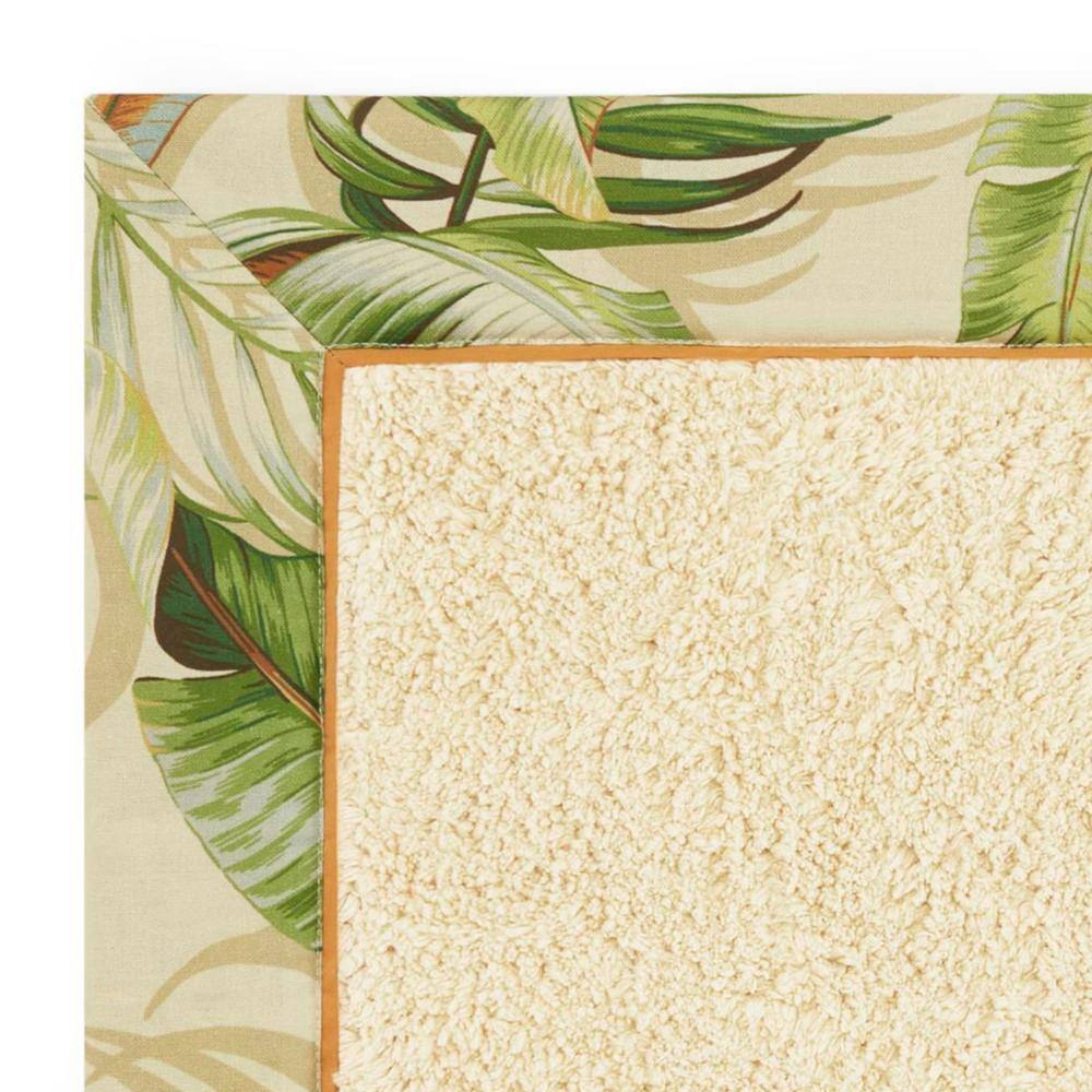 Tommy Bahama Palmiers Green Cotton 20 in. x 30 in. Rug