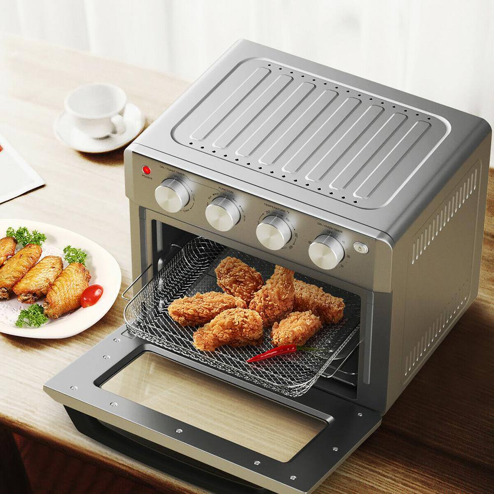Costway 19 Qt. Silver Air Fryer with Dehydrate