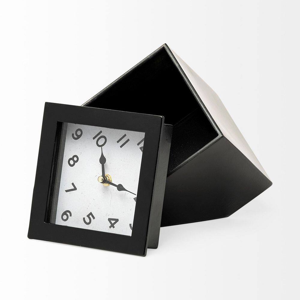 Mercana Ralph II Black Metal Cube Table Clock