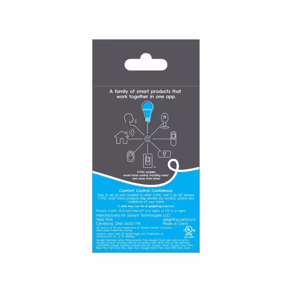 Cync 60-Watt EQ G25 Full Color Globe Smart Bulb