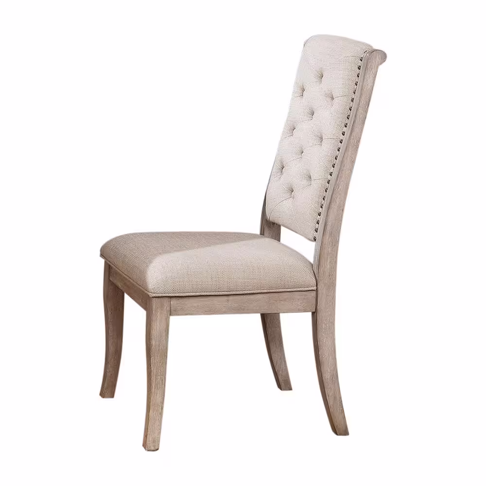 Furniture of America Reina Rustic Natural Tone Fabric Tufted Side Chairs (Set of 2)