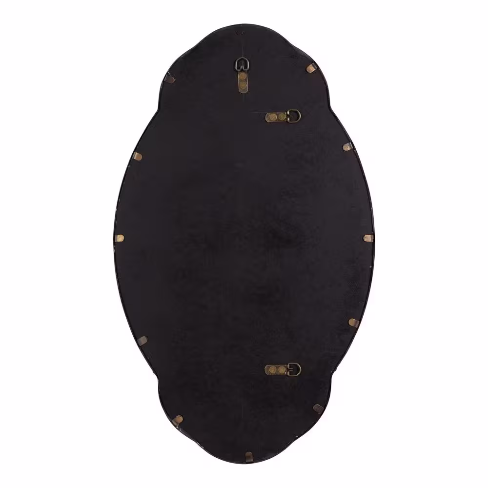 Kate and Laurel Novella 29.75 in. W x 18.00 in. H Metal Gold Oval Framed Decorative Mirror