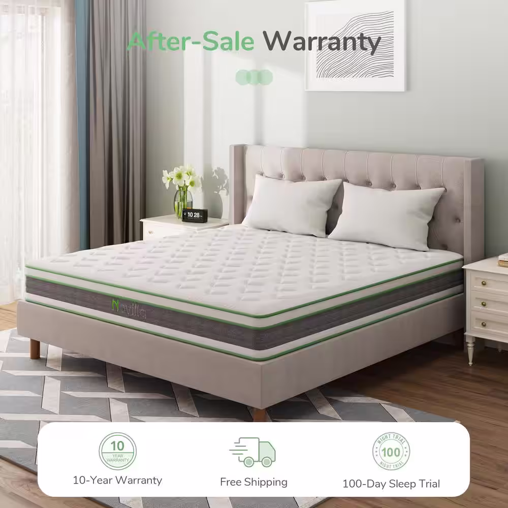 Novilla Queen Medium Firm 12 in. Hybrid Mattress with Gel Memory Foam, Comfort and Support