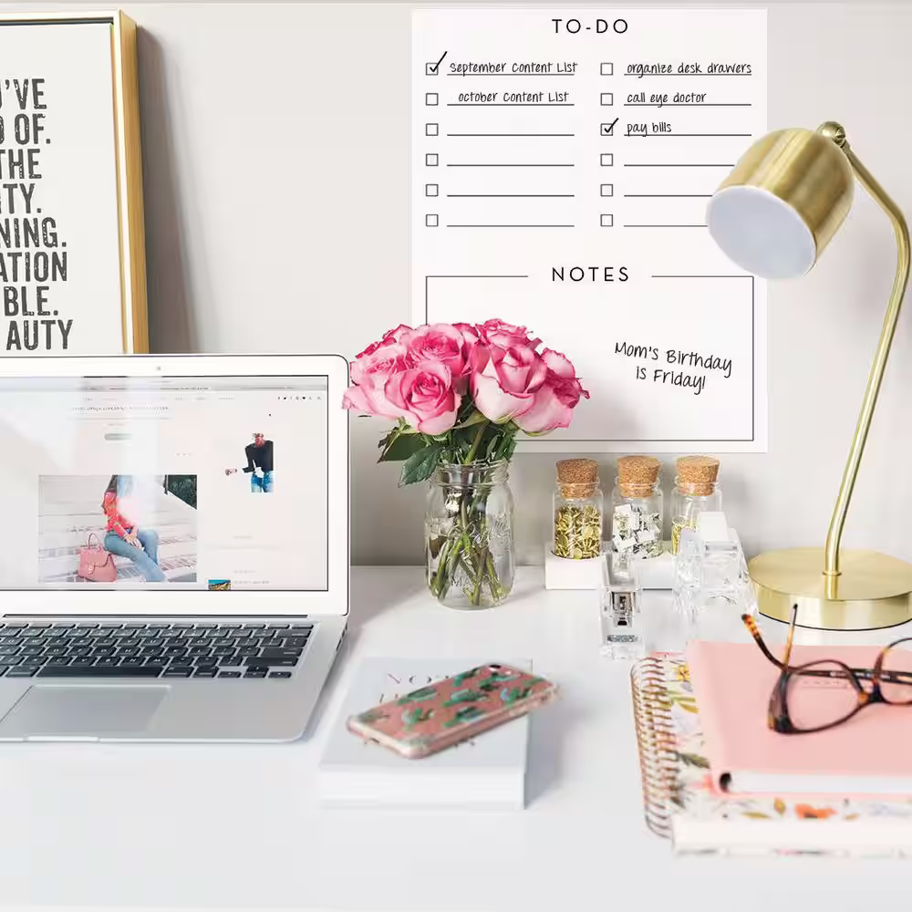 Tempaper Peel and Stick Dry Erase To-Do List Wall Decal, White, (Covers 8 in. x 10 in.)