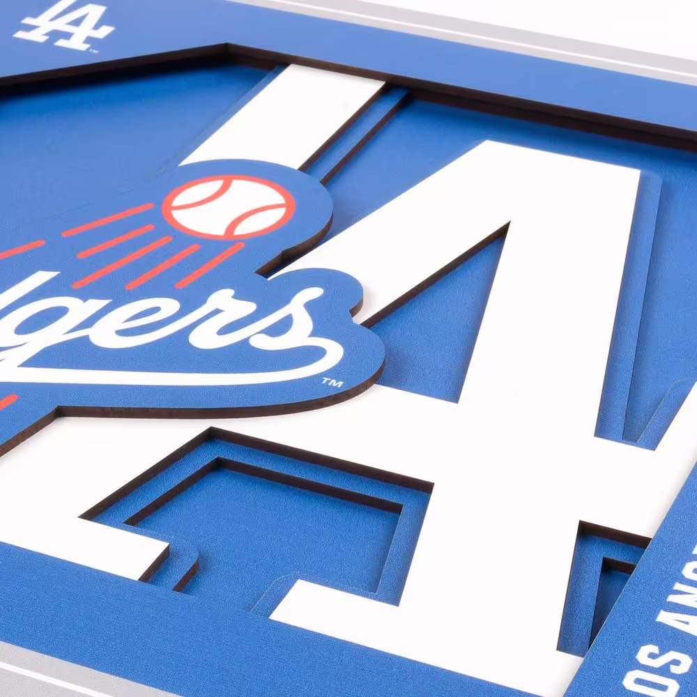 YouTheFan MLB Los Angeles Dodgers 3D Logo Series Wall Art - 12x12