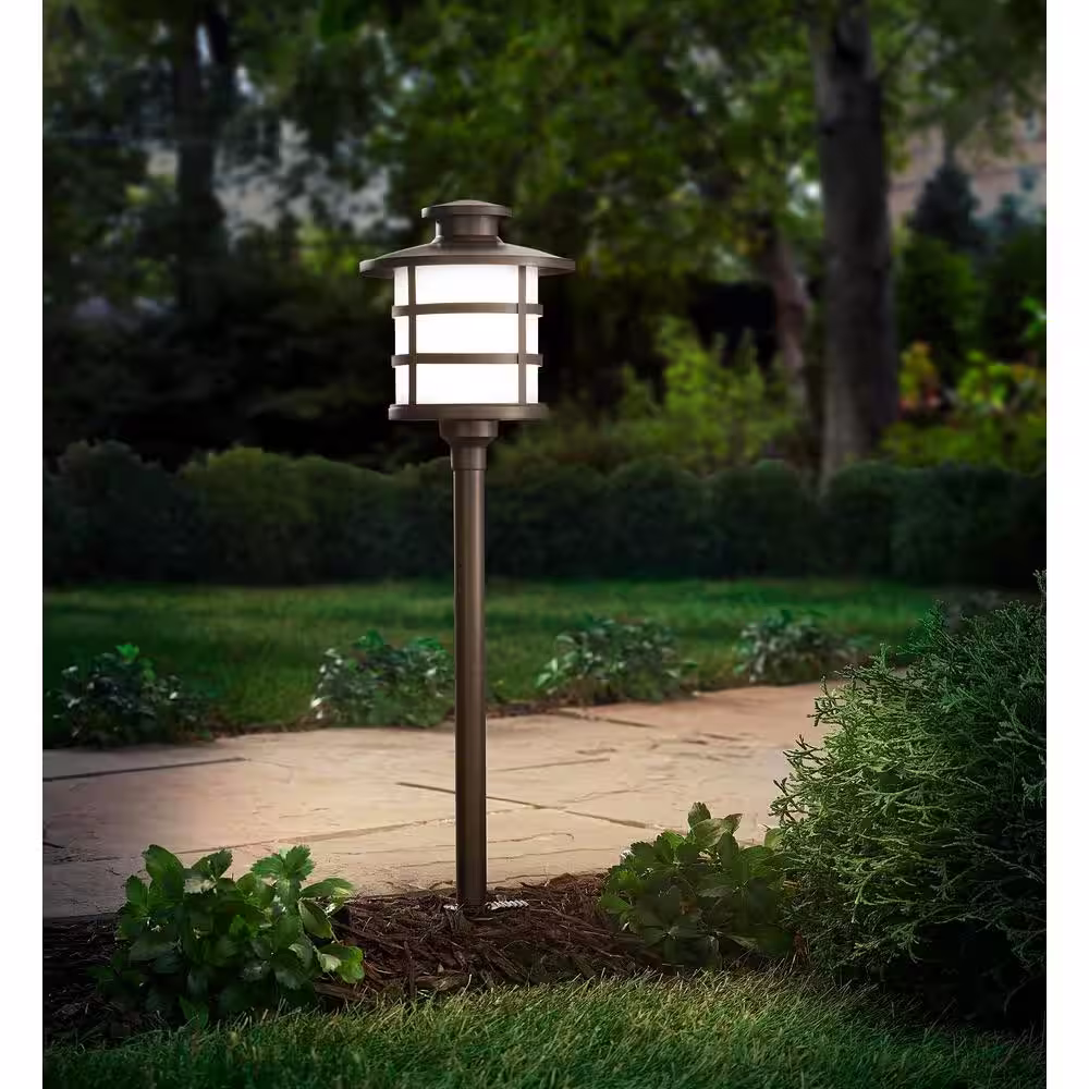 Home Decorators Collection 3-Watt Equivalent Low Voltage Brass LED Outdoor Landscape Path Light with Waterproof Coating (1-Pack)