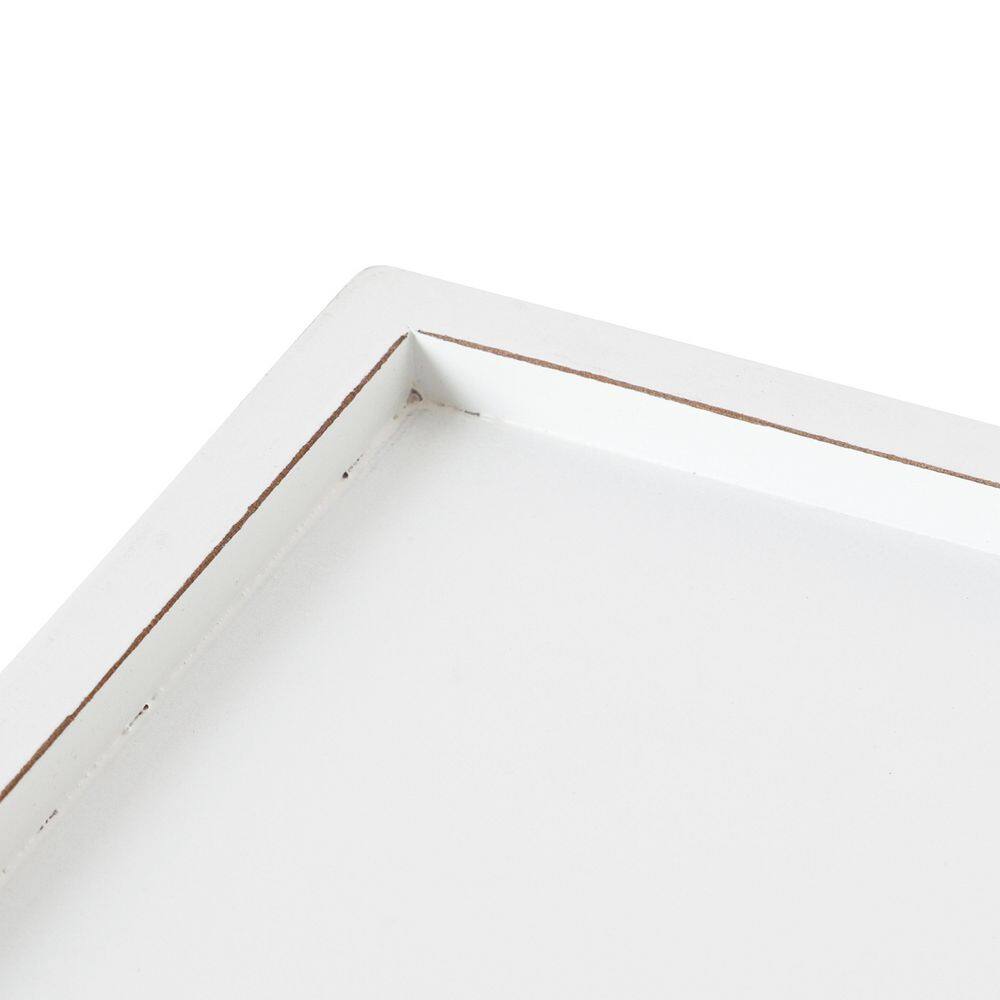 Kate and Laurel Astral 16.50 in. W Rectangle White MDF Decorative Tray