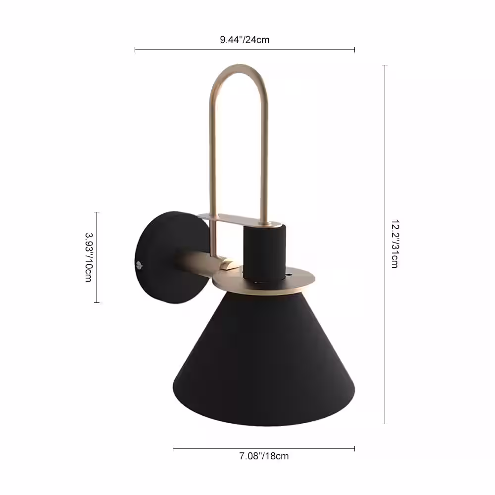 HUOKU Luckyday 7 in. Modern 1-Light Matte Black Wall Sconce