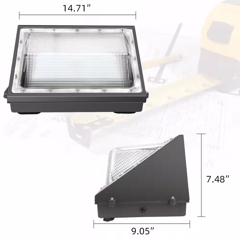 None 800-Watt Equivalence Integrated LED Bronze 125-Watt Outdoor Dusk to Dawn Wall Pack Light 16000 Lumens 5500K