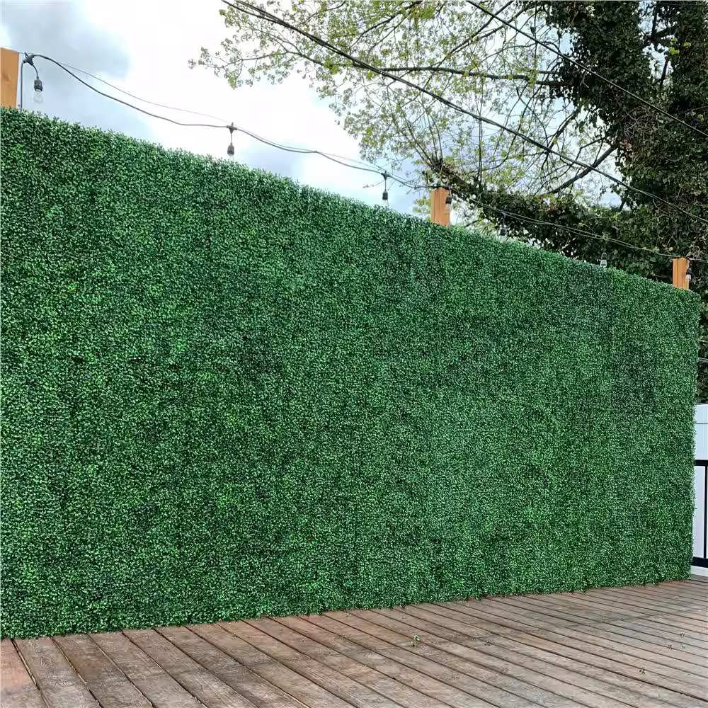 None 12-Pcs 24 in. x 16 in. Artificial Boxwood Hedge Panel Plastic Greenery Artificial Boxwood Topiary Indoor Outdoor DÃ©cor