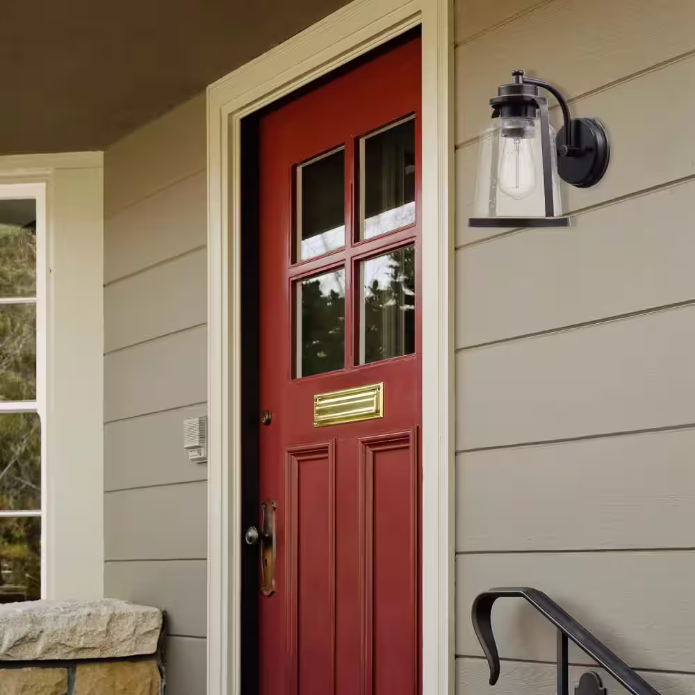 Globe Electric Roth Oil-Rubbed Bronze Farmhouse Indoor/Outdoor 1-Light Wall Sconce