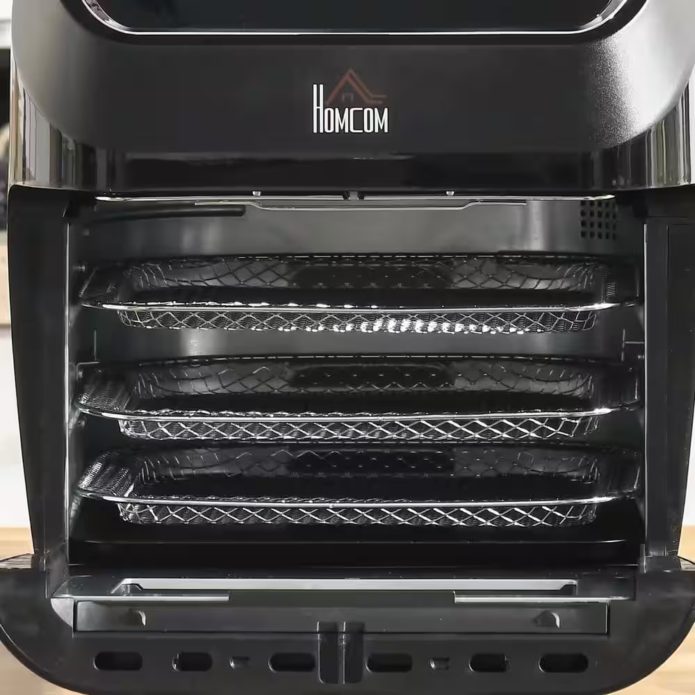 HOMCOM 12 qt. Oven Black 8 in. 1-Countertop Air Fryers Oven Combo with Air Fry, Roast, Broil, Bake and Dehydrate