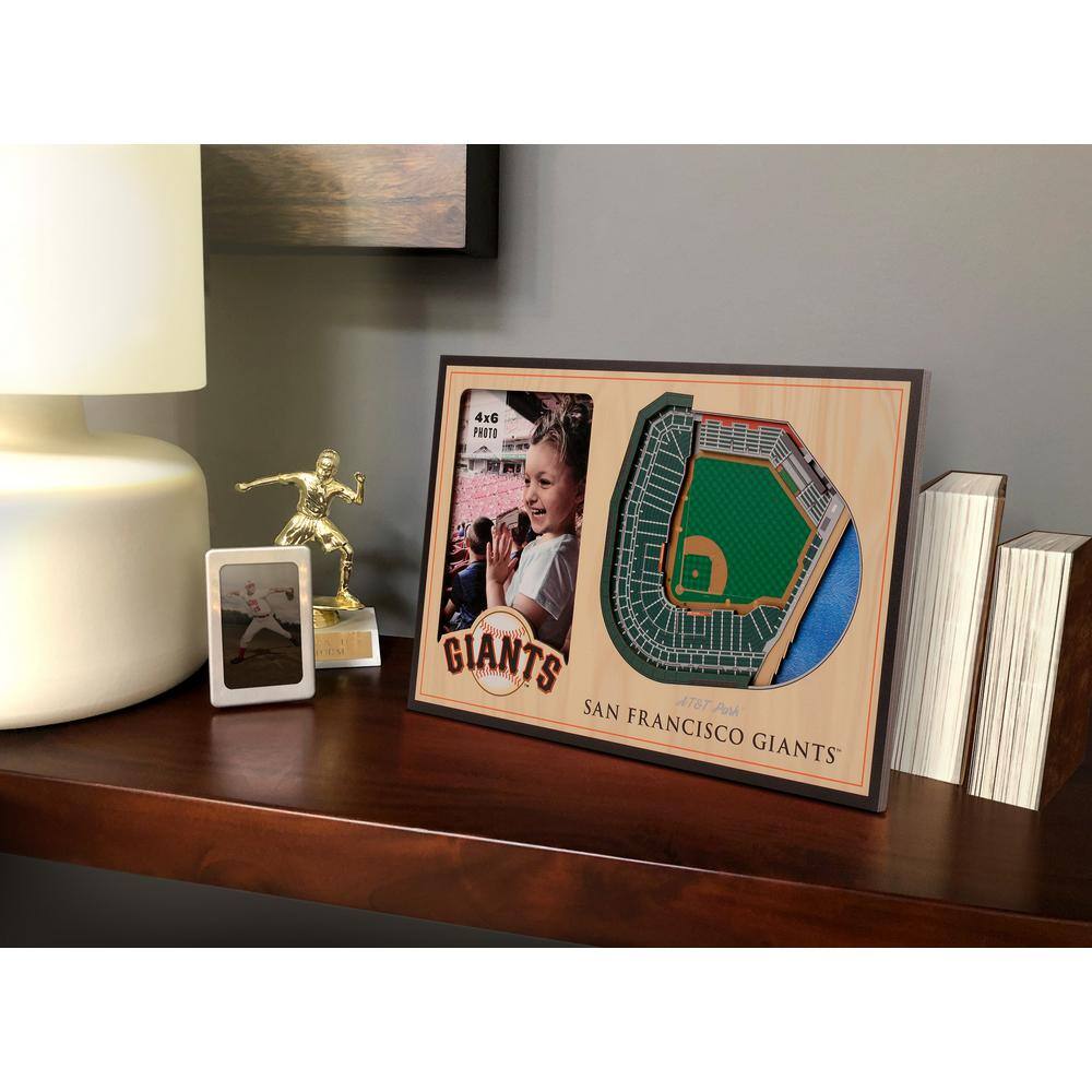 YouTheFan MLB San Francisco Giants Team Colored 3D StadiumView with 4 in. x 6 in. Picture Frame
