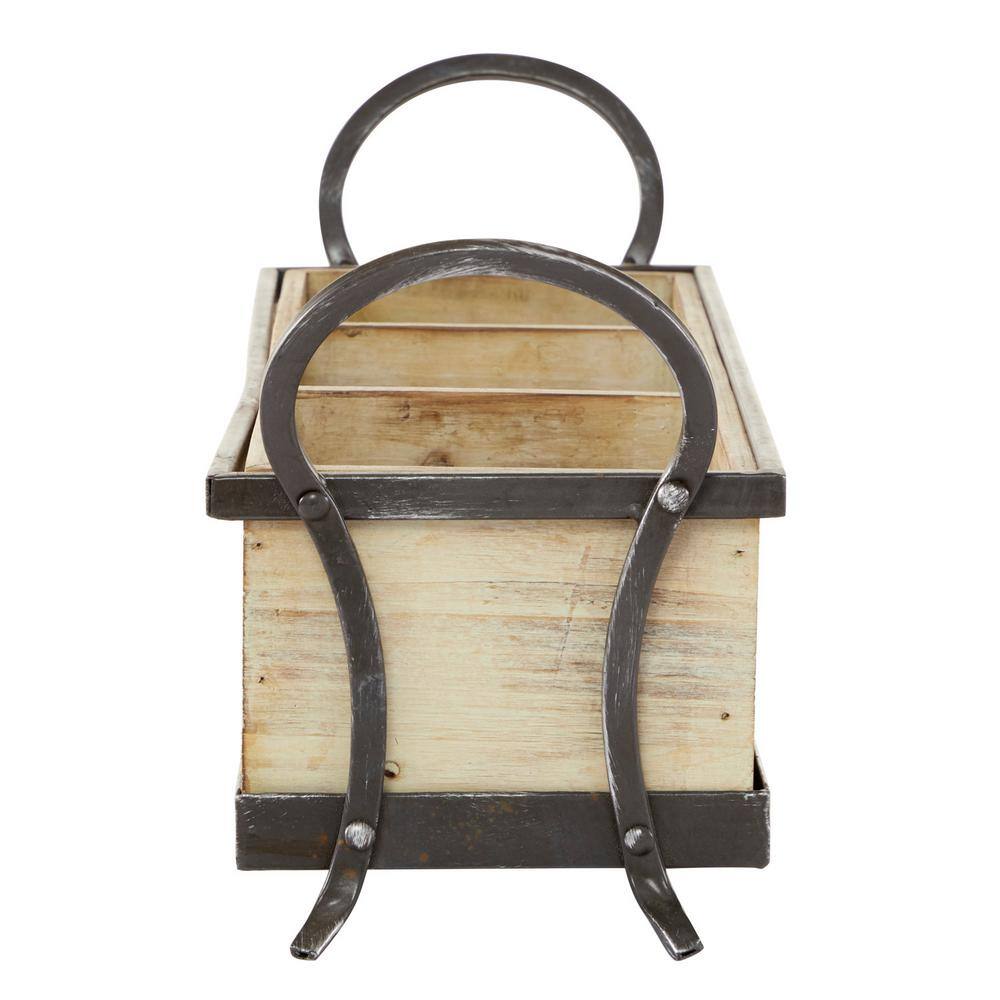 Litton Lane Brown Wood Decorative Tray with Dividers