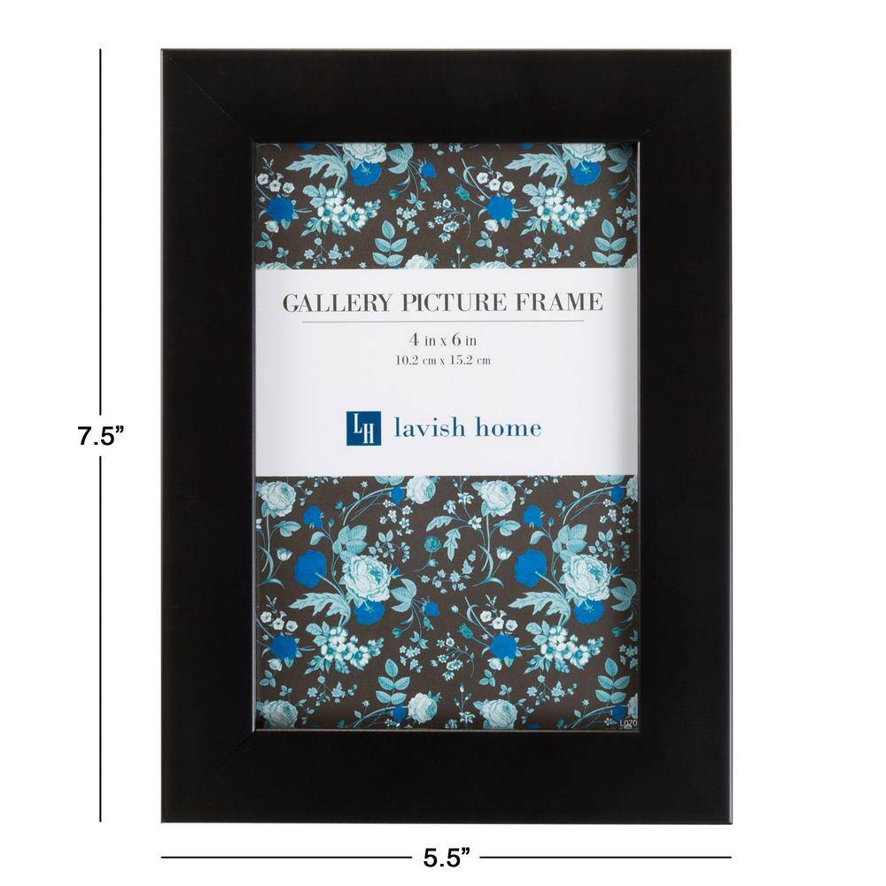 Lavish Home 4 in. x 6 in. Black Picture Frame (6-Pack)