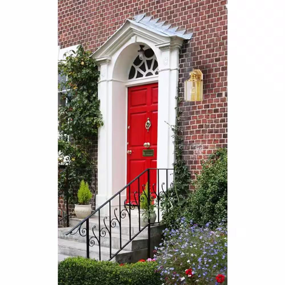 Westinghouse 1-Light Polished Brass on Solid Brass Steel Exterior Wall Lantern Sconce with Clear Beveled Glass Panels