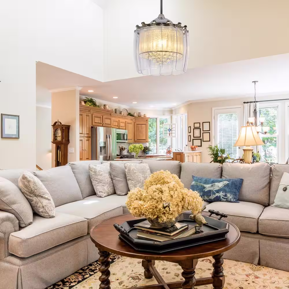 CARRO Flora 50 in. Indoor Nickel Crystal Chandelier Retractable Smart Ceiling Fan with Light Remote Included Works with Alexa