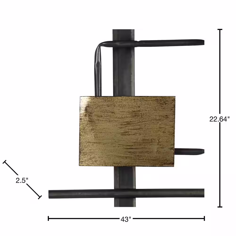 Stratton Home Decor Modern Shapes Wood and Metal Wall Centerpiece