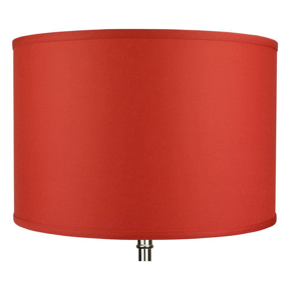 FenchelShades.com 18 in. Top Diameter x 18 in. Bottom Diameter x 11 in. H Linen Paprika Drum Lamp Shade