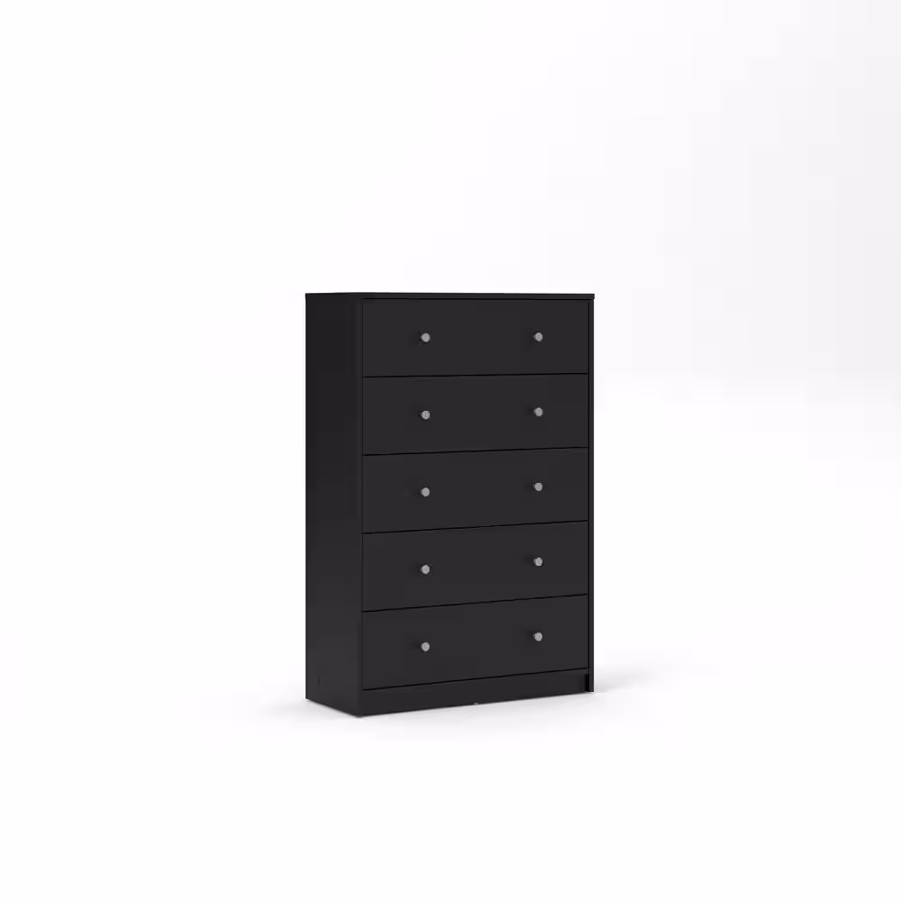 Tvilum Portland 5 Drawer Chest, Black