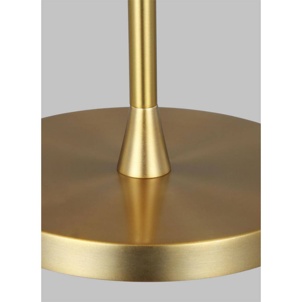 Generation Lighting Rossie 19 in. Burnished Brass Table Lamp with White Glass Shade