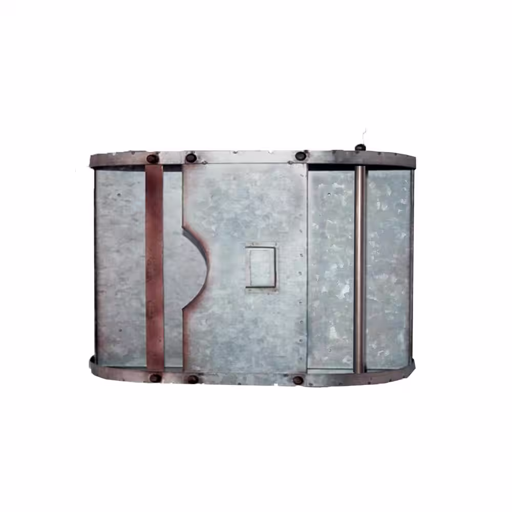 Benzara Gray Galvanized Metal Magazine Holder with Bar Rod