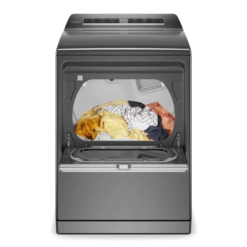 Whirlpool 7.4 cu. ft. Smart Chrome Shadow Electric Vented Dryer with Steam, ENERGY STAR