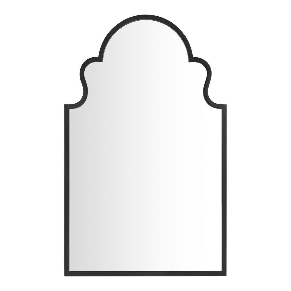 Home Decorators Collection Medium Traditional Arched Black Framed Mirror (26 in. W x 42 in. H)
