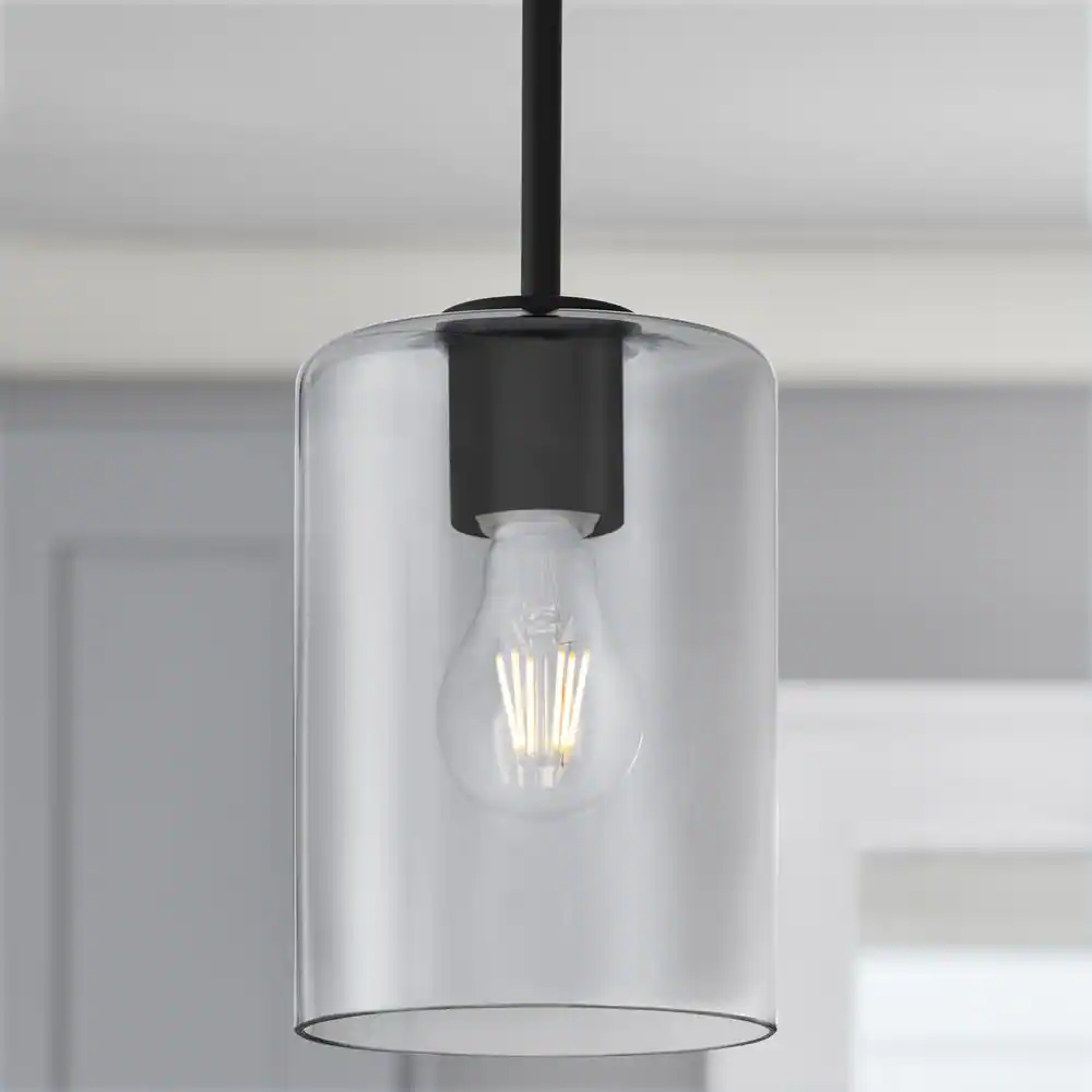 None Silver Mirror Glass Cylinder Pendant Lamp Shade with 2-1/4 in. Fitter