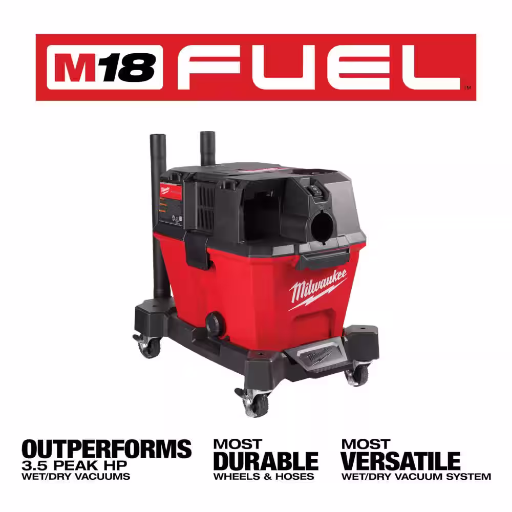 Milwaukee M18 FUEL 6 Gal. Cordless Wet/Dry Shop Vacuum & 7-1/4 in. Circular Saw w/M18 High Output 6.0Ah Batteries (2-Pack)