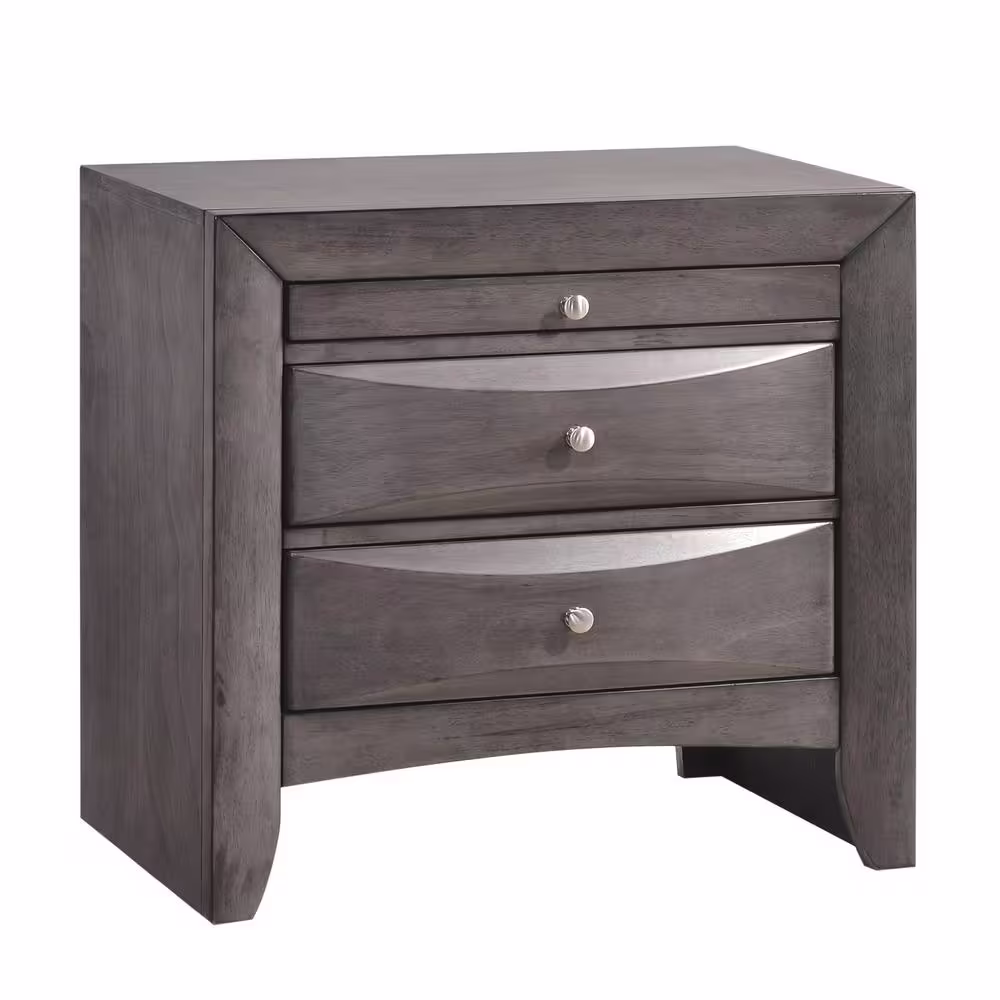 None Madison 2-Drawer Gray Nightstand