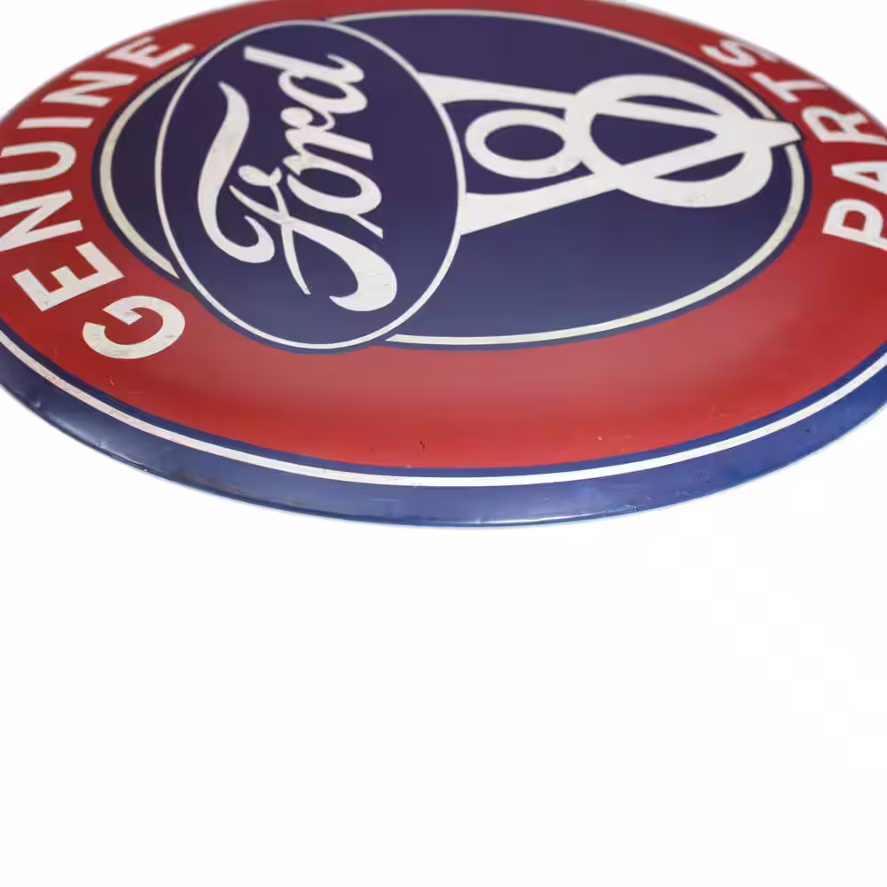 Ford 24 in. x 24 in. Genuine Ford Parts Hollow Curved Tin Button Sign